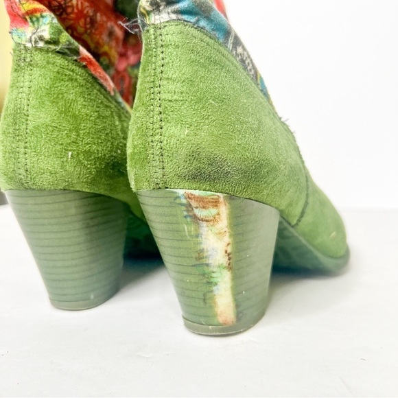 Desigual Heeled Green Boots Funky Design Size 7 Women’s - Picture 4 of 6